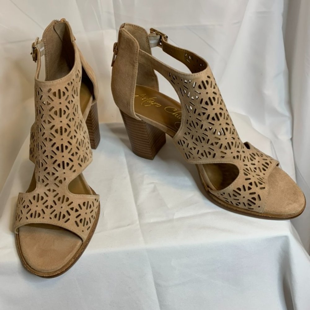 Arturo Chiang Tan Open-Toe Booties